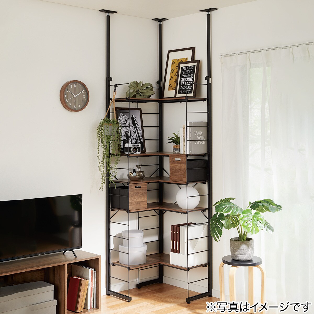 楽天市場】ワイヤーシェルフNポルダ L型コーナー(幅60cm) ニトリ