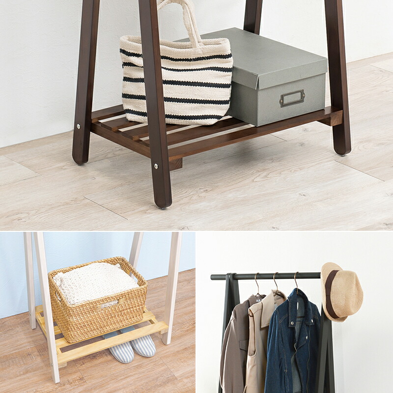 楽天市場】【25日限定☆全品☆5%OFFクーポン】 天然木 ハンガーラック