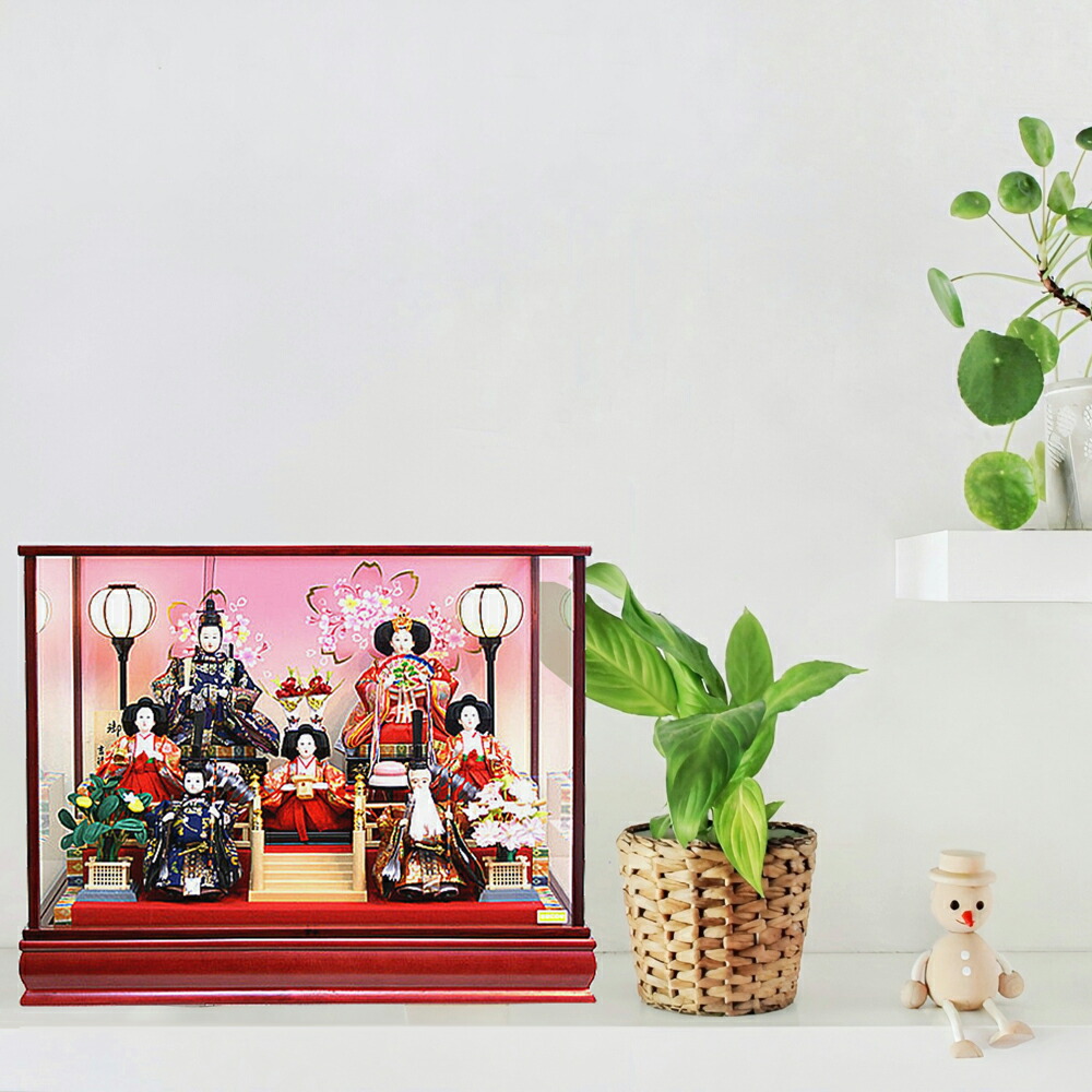 楽天市場】雛人形 吉徳大光 ガラスケース飾り 七人 三人官女 右大臣