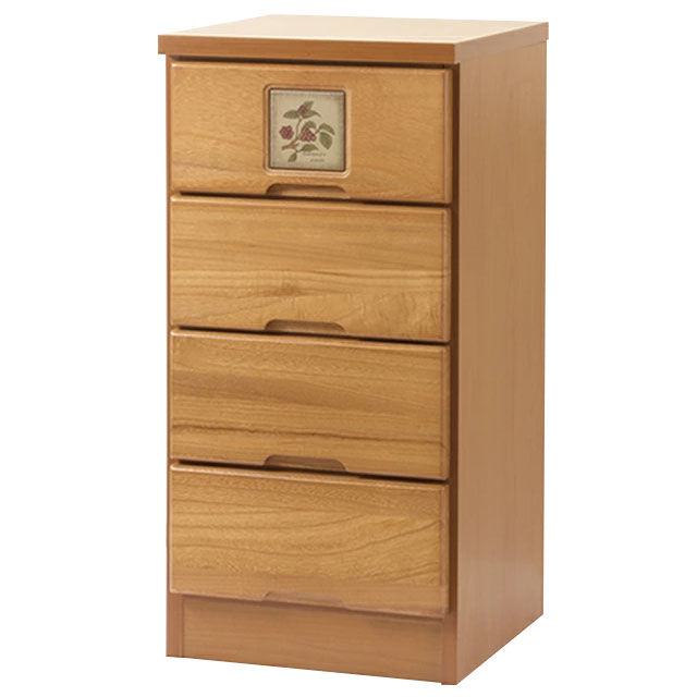 楽天市場】木製チェスト 4段 引き出し タイル付き 完成品 天然木 桐