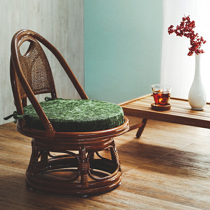 楽天市場】ラタンチェア ロータイプ 高さ58cm 回転座椅子 籐 天然籐