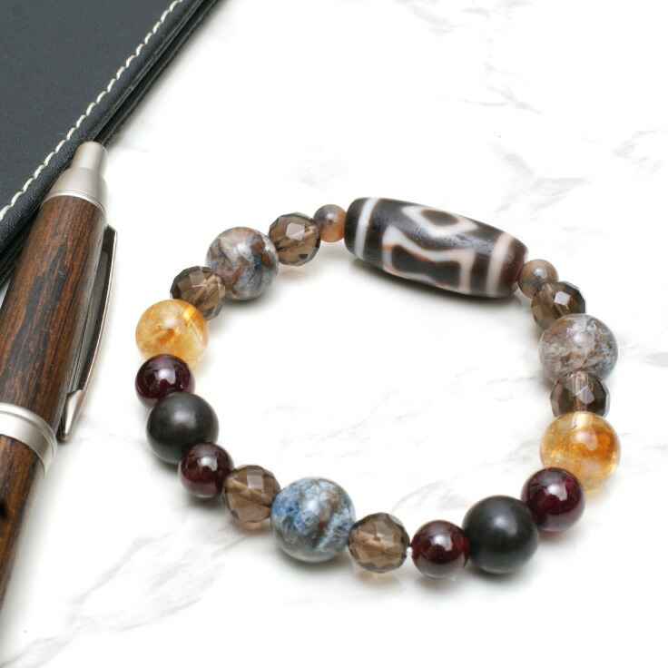 楽天市場】Guida 〜導く〜 -老礦- 金剛双天地天珠ブレスレット【メール