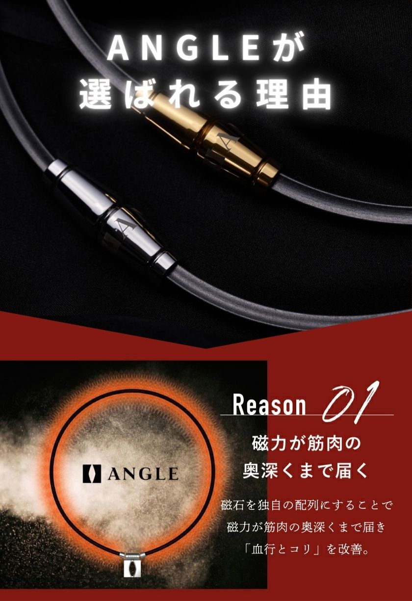 楽天市場】ポイント5倍ANGLE アングル 磁気 ネックレス e.MODEL 02