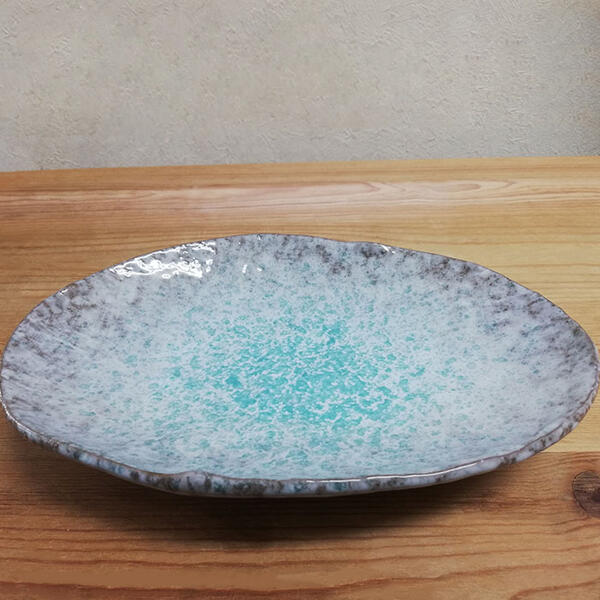 楽天市場】【取寄品】 萬古焼 青釉 8号小判皿中皿 お皿 プレート 楕円