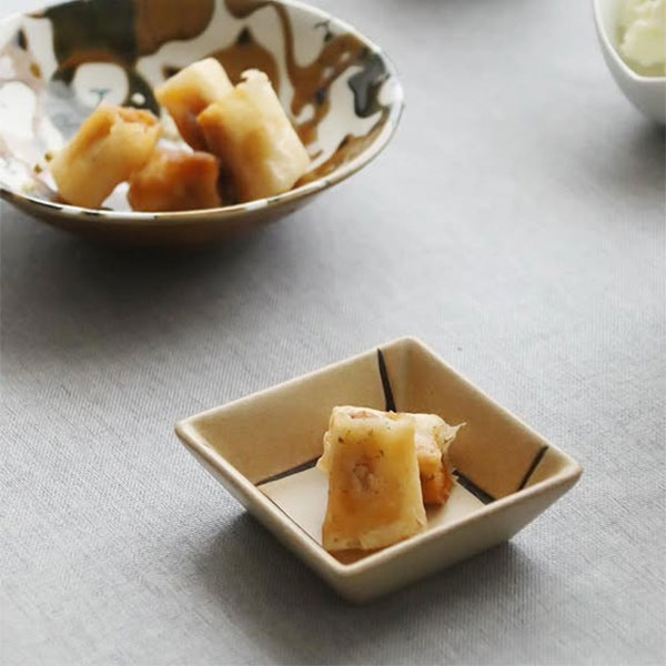 楽天市場】【取寄品】 和モダン 角小鉢 5ヶセット ＜ベージュ茶サビ