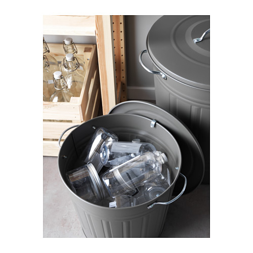 楽天市場】IKEA KNODD イケア ふた付き容器, グレー 16L 203.122.51