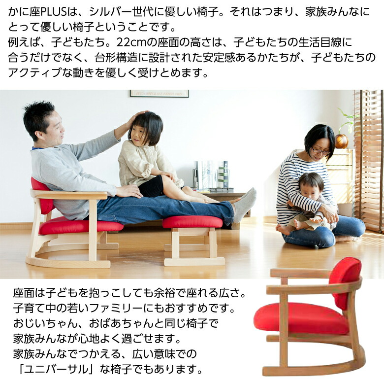 楽天市場】かに座PLUS【ロータイプ】膝への負担が少ない座椅子 椅子