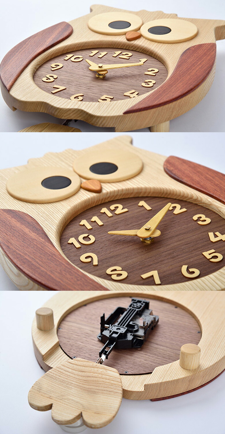 楽天市場】【名入れ対応してます！】ふくろう時計 工房ペッカー