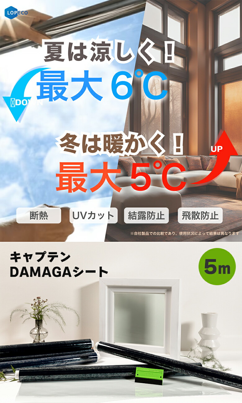 楽天市場】DAMAGAシート（5m） キャプテン ダマガ 冷暖房効果 冷房