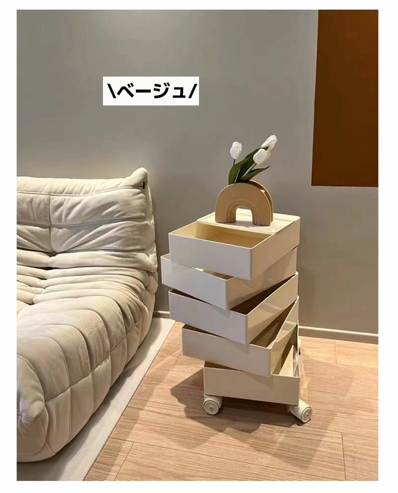 楽天市場】カラーラック ワゴン キャスター付き 5段 カラーラック 透明