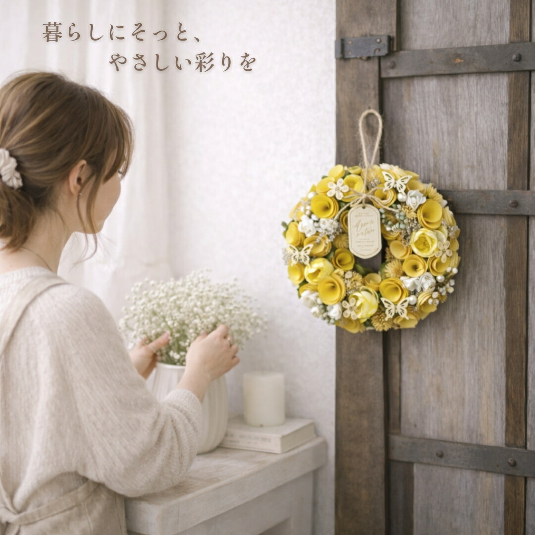楽天市場】【季節を楽しむ】 春 リース ドライフラワー Mサイズ