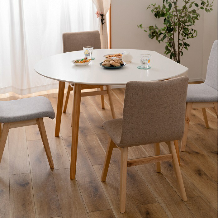 楽天市場】ダイニングテーブル 半円形 木製 4人用 ホワイト テーブル