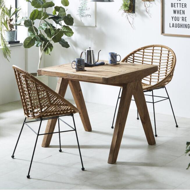 楽天市場】ダイニングテーブル 80cm 古材 古木 2人掛け 2人用