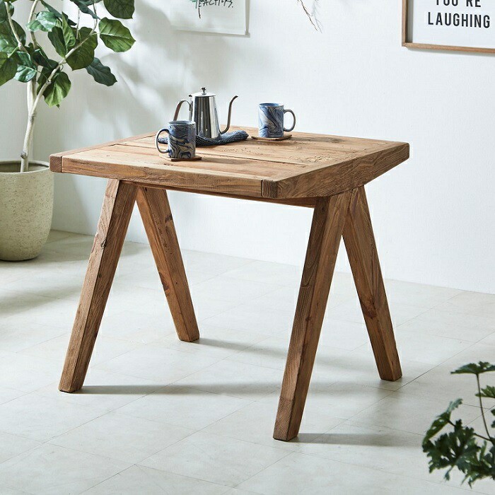 楽天市場】ダイニングテーブル 80cm 古材 古木 2人掛け 2人用