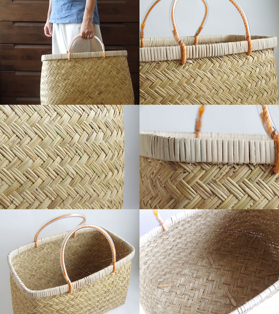 楽天市場】岩手県鳥越地区の竹細工スズ竹(篠竹)市場かご 尺四(W44cm