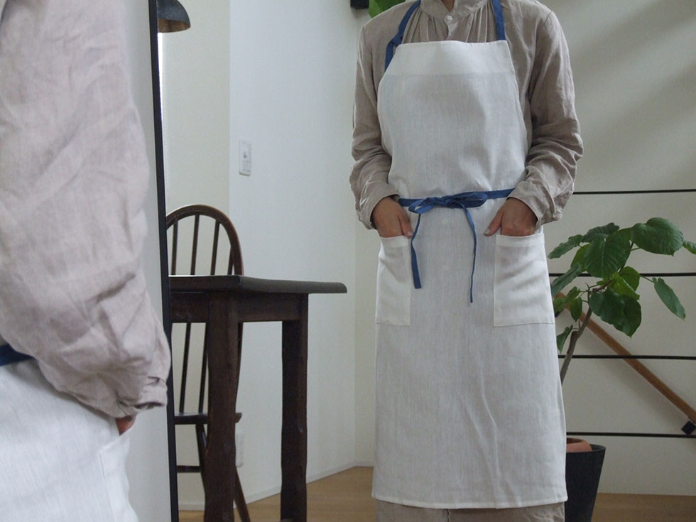 楽天市場】リネン100％ バイカラー メンズエプロン／男女兼用エプロン