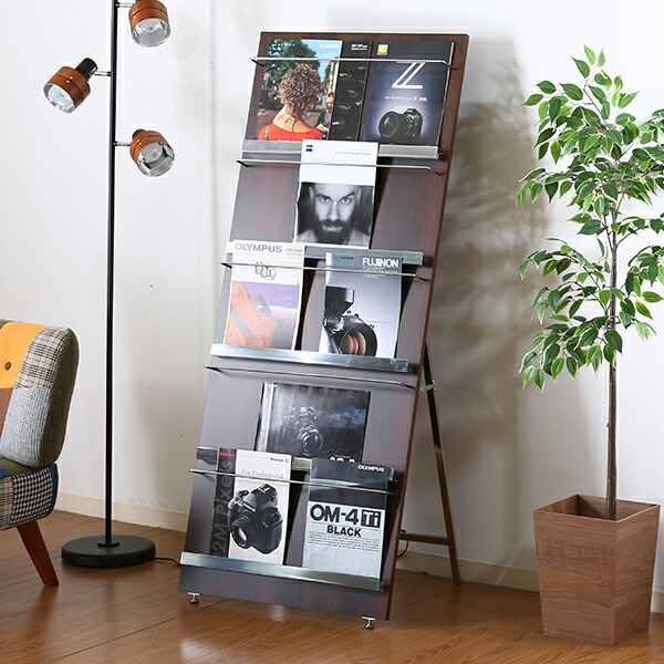 楽天市場】【送料無料】収納家具 ウッドマガジンラック デコール