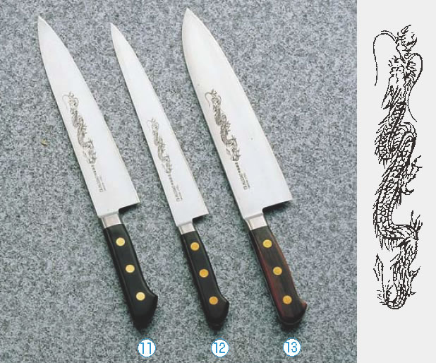 Misono スウェーデン鋼 牛刀 龍彫刻入 300mm No.115M (包丁) 価格比較