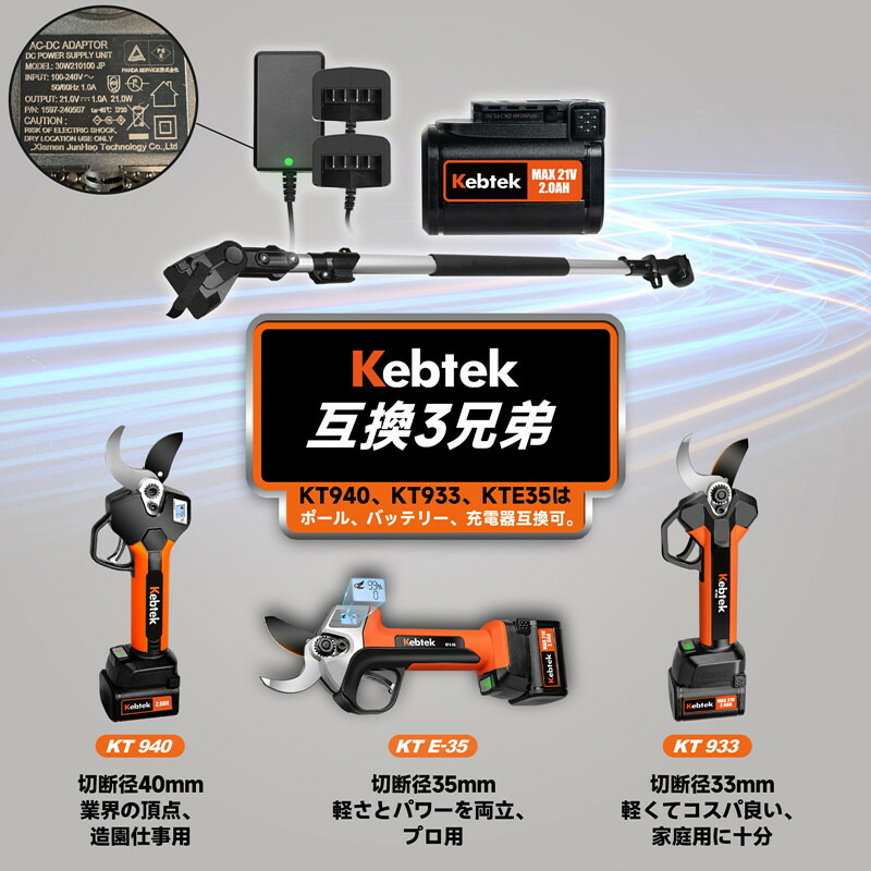 楽天市場】【JA東京剪定工具・トリガー連動機能】Kebtek 充電式剪定鋏