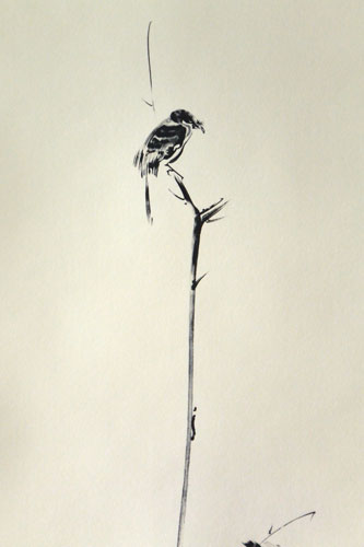 楽天市場】掛軸 宮本武蔵 複製画 枯木鳴鵙図（枯木にもず）(掛け軸 尺