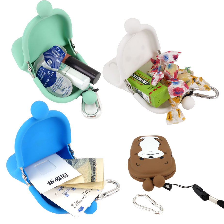 楽天市場】POCHIBI-2 Aqua Zoo がま口 シリコン 小物入れ カラビナ