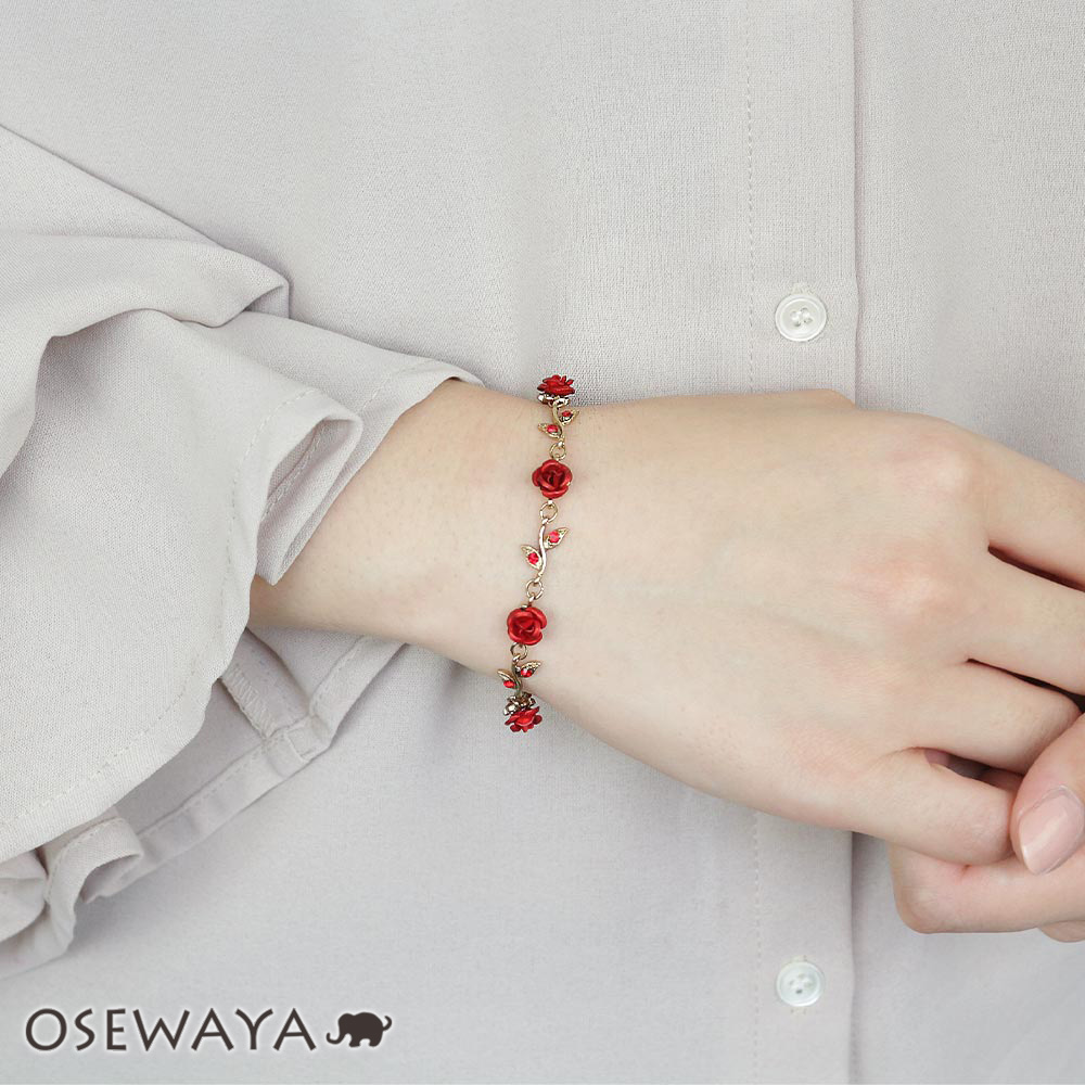 楽天市場】ブレスレット ローズ アンティーク ディープカラー チェーン