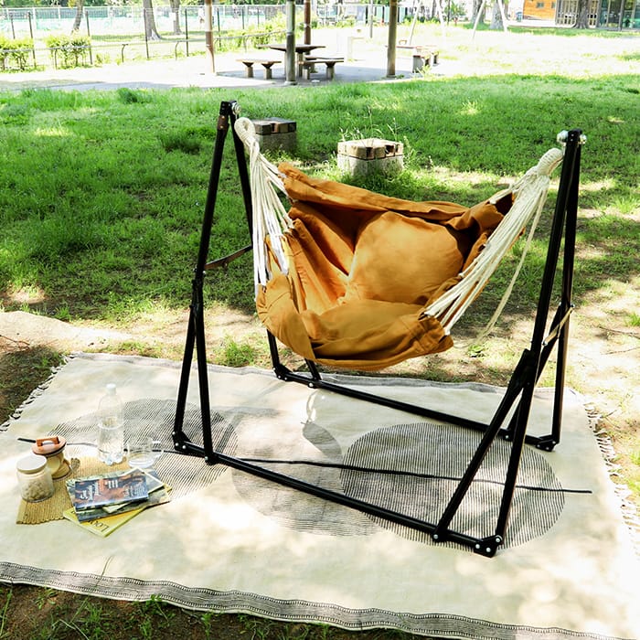 楽天市場】ハンモック 自立式 3way 室内 おしゃれ 屋外 一人用 5点