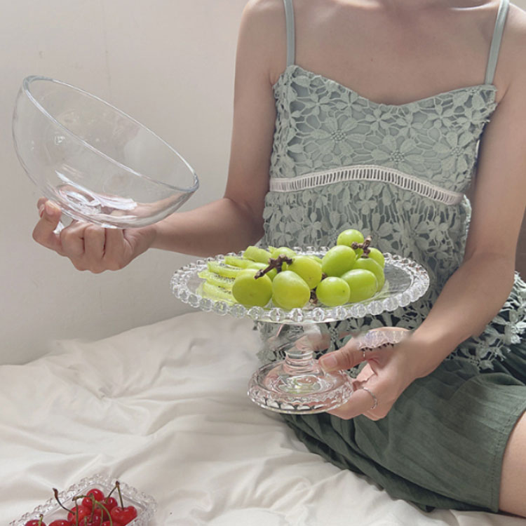 楽天市場】ガラスコンポート ガラス フルーツ皿 デザート皿 脚付き