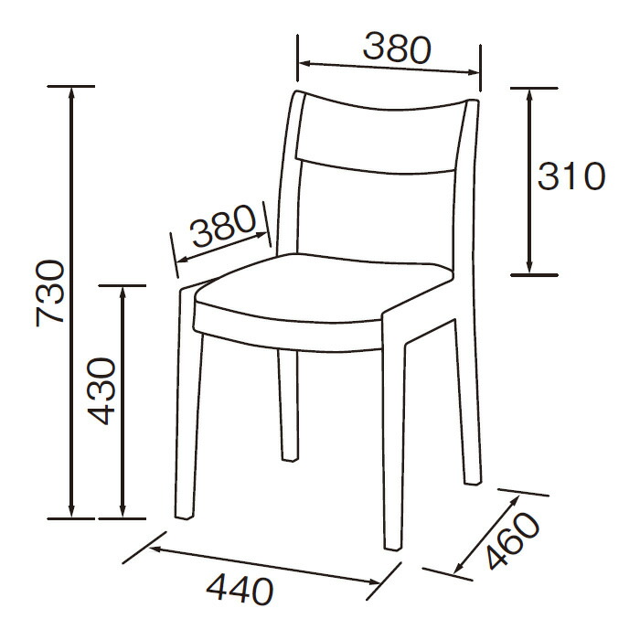 楽天市場】チェア 同色2脚入 DC-126-F 幅440x奥行460x高さ730mm 桜屋