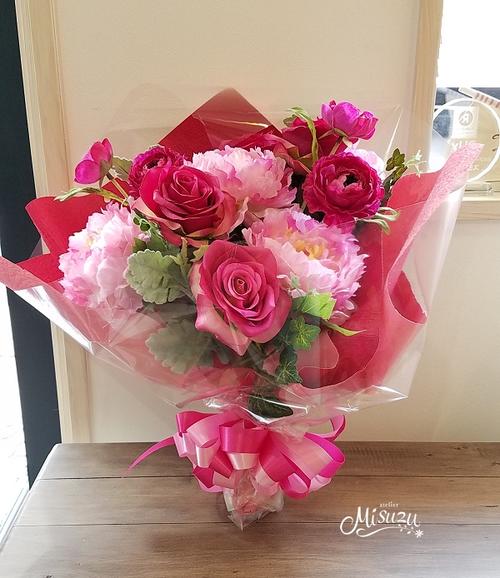 楽天市場】*misuzu* ボリューム感あり！ 花束 ピンク系 送別会 2次会