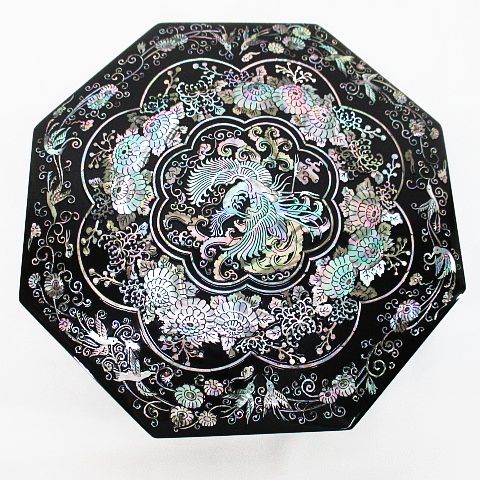 楽天市場】【中古】韓国伝統工芸 螺鈿細工漆器 八角型 重箱