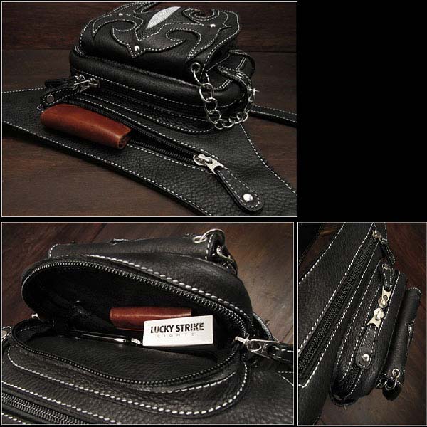 楽天市場】レザーウエストバッグ レッグポーチ レッグバッグ ベルト