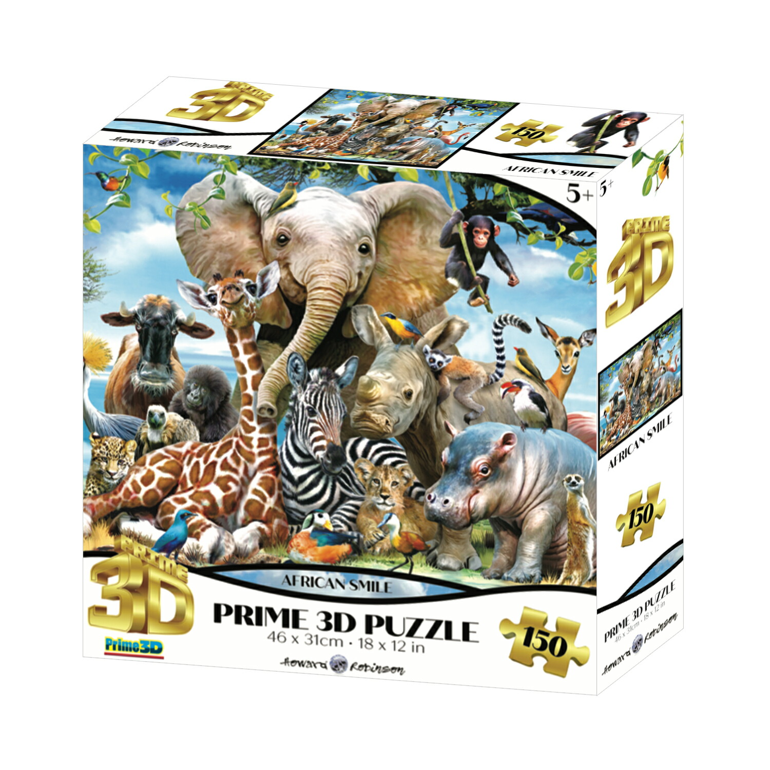 楽天市場】3D ジグソーパズル 【アフリカンアニマルの集合写真】150