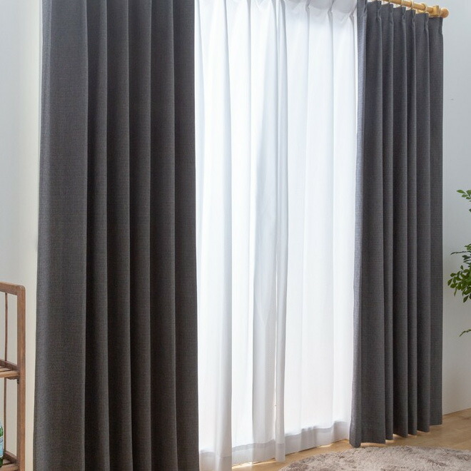 楽天市場】カーテン 幅130cm×丈180cm2枚 ダークグレー 完全遮光 遮光1