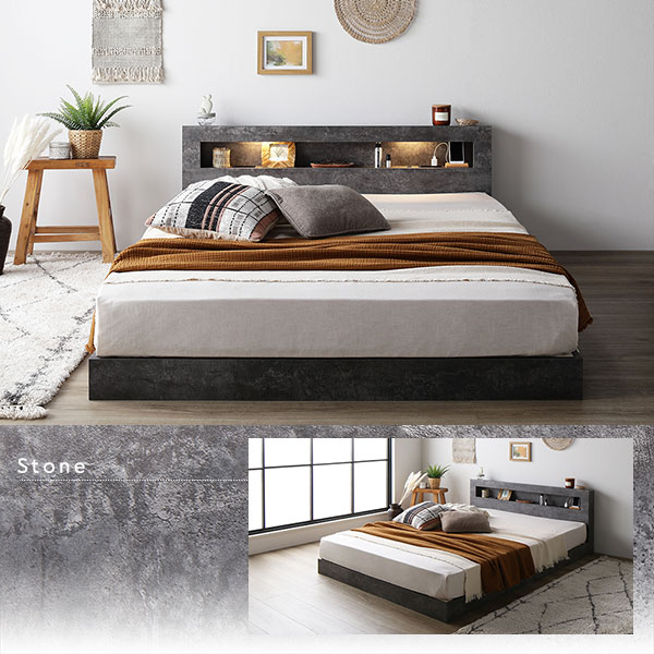 楽天市場】ベッド ダブル 2層ポケットコイルマットレス付 グレージュ