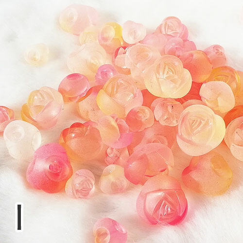 楽天市場】ヘアゴム用ビーズ バラ ローズ 薔薇 サイズミックス 約100g