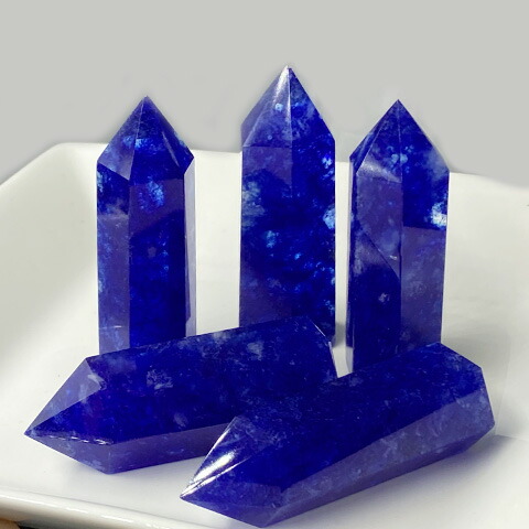 楽天市場】天然石 水晶 練り ブルー ポイント 六角柱 置石 開運 原石