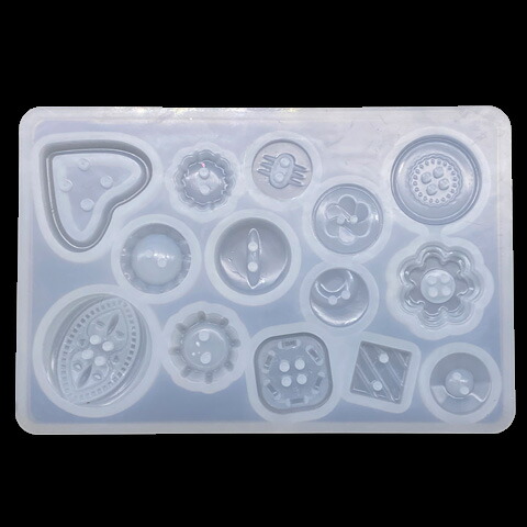 楽天市場】ボタン シリコンモールド レジン型 レジンアクセサリー 1個