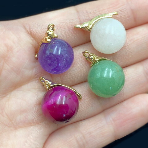 楽天市場】天然石 ネコ チャーム パワーストーン 玉乗り猫 14mm玉