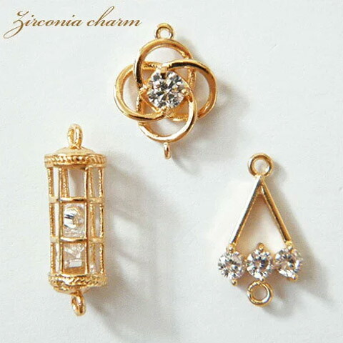 楽天市場】金属チャーム 高品質！キュービックジルコニアのコネクター