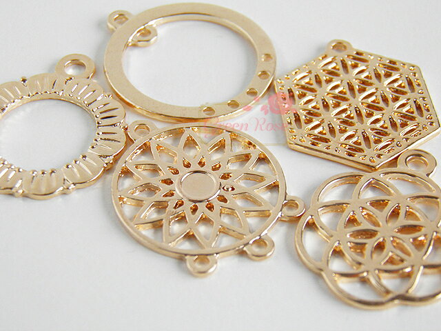 楽天市場】金属チャーム デザインコネクター＆チャーム 10個 ビーズ