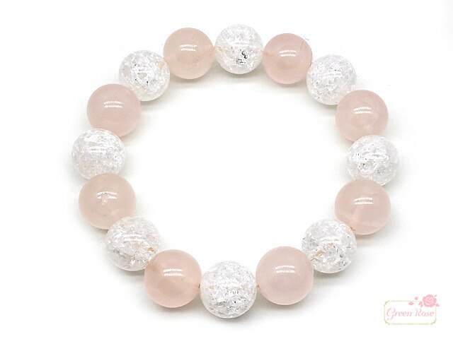 楽天市場】ローズクォーツ クラック水晶 天然石 ブレスレット