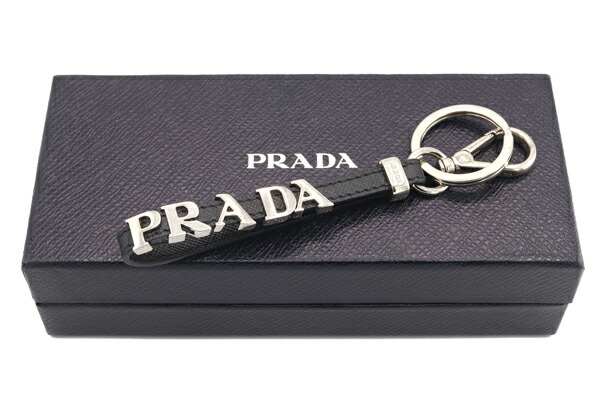 楽天市場】プラダ キーホルダー ブラック レザー 中古 キーリング