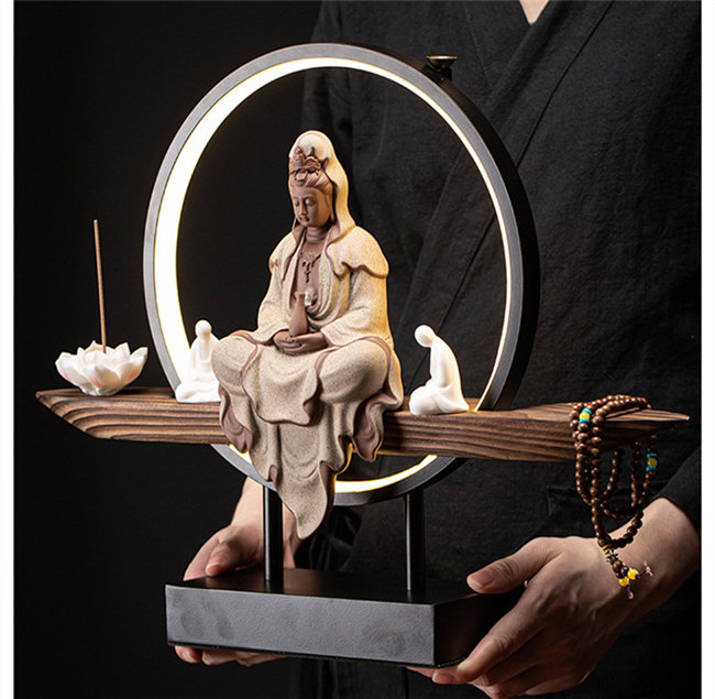 楽天市場】観音像 観世音菩薩 観自在菩薩 仏像 観音菩薩 LEDライト