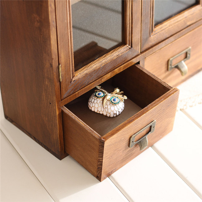 楽天市場】ブラウン/ブルー 木製 ミニチェスト 卓上 アンティーク