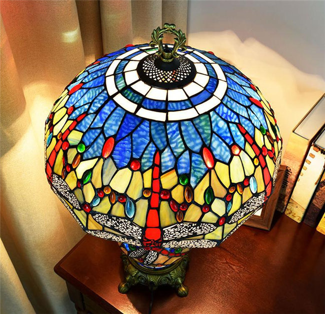 楽天市場】40*65CM トンボ柄ステンドグラスランプ スタンド照明
