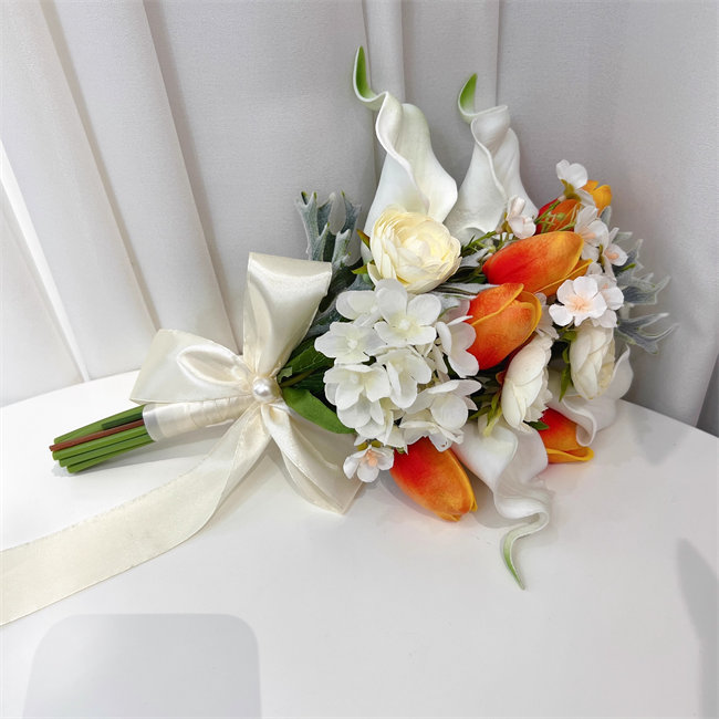 楽天市場】ホワイト+オレンジ カラー 白 花束 ブーケ【ブーケ