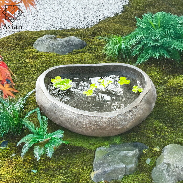 楽天市場】リバーストーンの手水鉢（つくばい）（48×37×14cm 26.5kg No