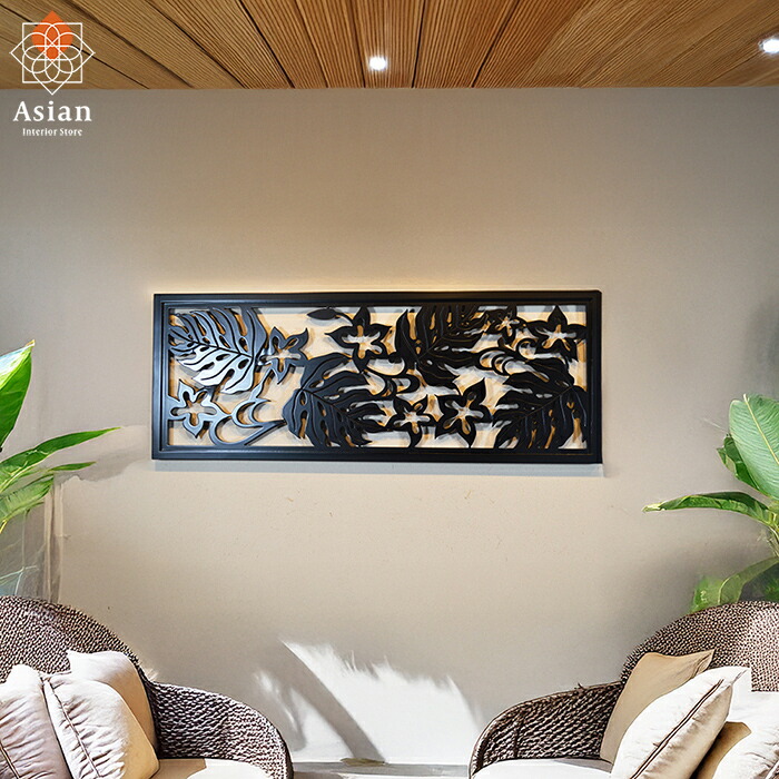 楽天市場】バリ＋北欧スタイル アートパネル モンステラ＆ハイビスカス