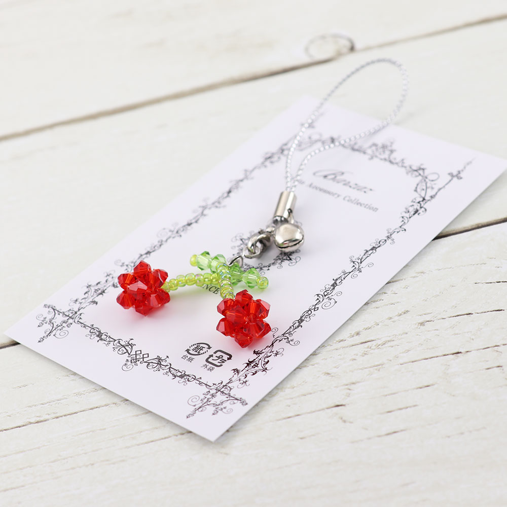 楽天市場】キラキラ クリスタル ビーズ フルーツ ストラップ